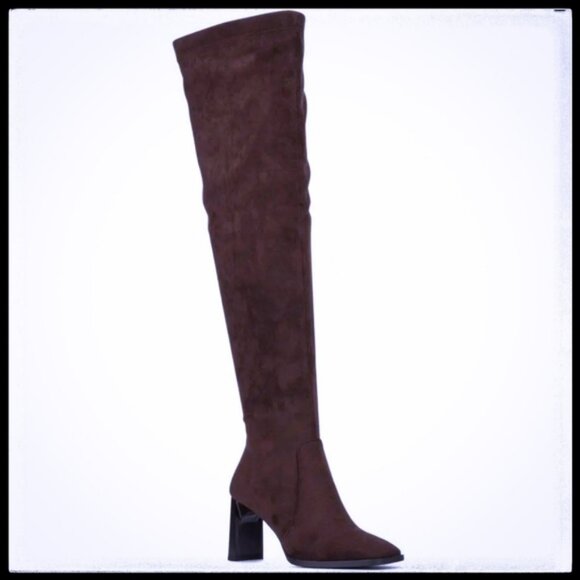NWT Gabrielle Union Tall Over The Heel High Heeled Square Toe Boots - Picture 1 of 11